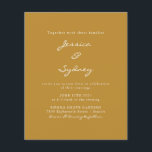 Lámina Invitación a la boda de guión ocre moderno de pres<br><div class="desc">Invitación a la boda Minimalista de escritura amarilla mostaza ocre moderna y</div>