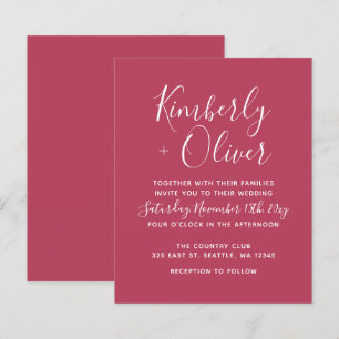 Lámina Invitación a la boda de guiones modernos de Budget