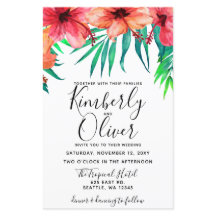 Invitación a la boda de Hibiscus Beach Tropical Pr