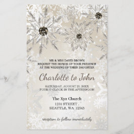 Lámina Invitación a la boda de invierno con copos de niev