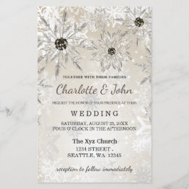 Lámina Invitación a la boda de invierno con copos de niev