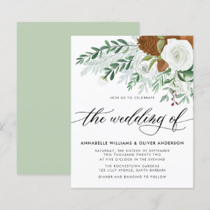 Lámina Invitación a la boda de invierno con energía verde