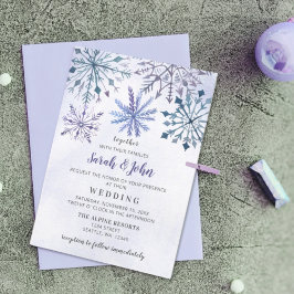 Lámina Invitación a la boda de invierno de copos de nieve