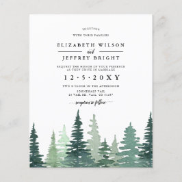 Lámina Invitación a la Boda de Invierno de Pine Forest