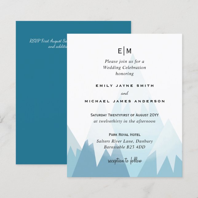 Lámina Invitación a la Boda de Invierno del Esquí de Mont (Anverso / Reverso)