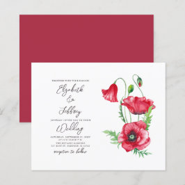 Lámina Invitación a la boda de la adormidera roja con acu