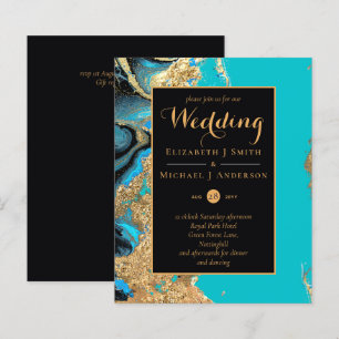 Lámina Invitación a la boda de la agencia de oro Aqua Ver