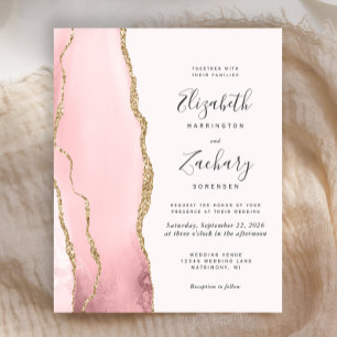 Lámina Invitación a la boda de la agencia de oro rosa de 