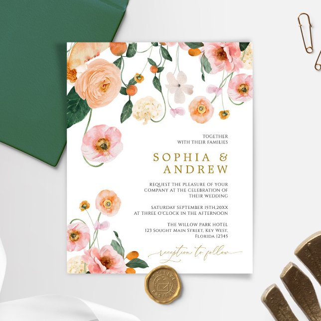 Lámina Invitación a la boda de la amapola rosada (Subido por el creador)