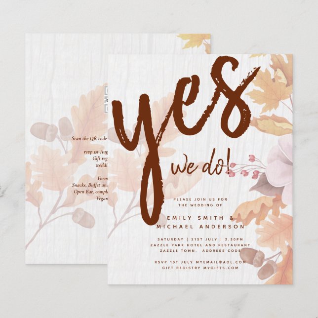 Lámina Invitación a la boda de la caída de LeahG Terracot (Anverso / Reverso)