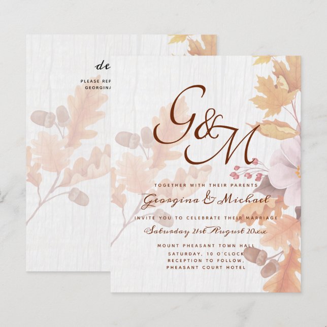 Lámina Invitación a la boda de la caída de LeahG Terracot (Anverso / Reverso)