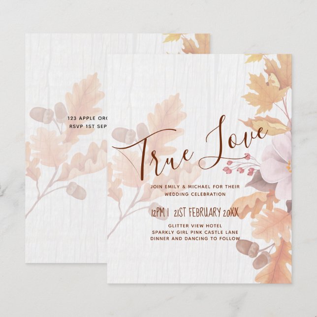 Lámina Invitación a la boda de la caída de LeahG Terracot (Anverso / Reverso)