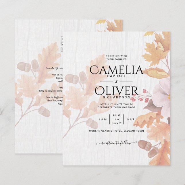 Lámina Invitación a la boda de la caída de LeahG Terracot (Anverso / Reverso)