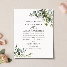 Lámina Invitación a la boda de la Dusty Blue Greenery