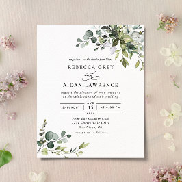 Lámina Invitación a la boda de la Dusty Blue Greenery