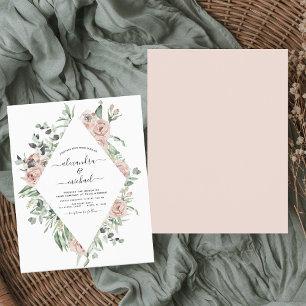 Lámina Invitación a la boda de la ecología rosa y polvori