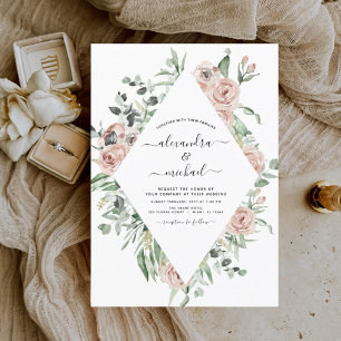 Lámina Invitación a la boda de la ecología rosa y polvori