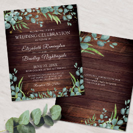 Lámina Invitación a la boda de la ecología rústica del pr