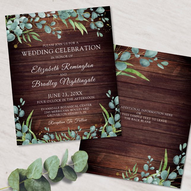 Lámina Invitación a la boda de la ecología rústica del pr (Subido por el creador)