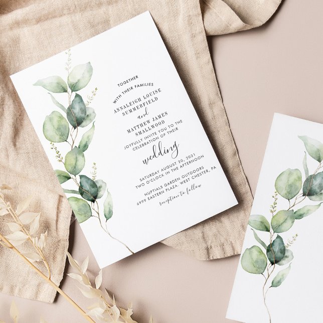 Lámina Invitación a la boda de la escritura Eucalyptus Gr (Subido por el creador)