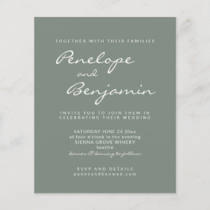 Lámina Invitación a la boda de la escritura verde Sage mo