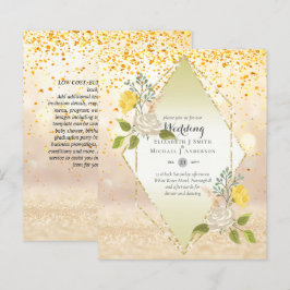 Lámina Invitación a la boda de la flor amarilla blanca de