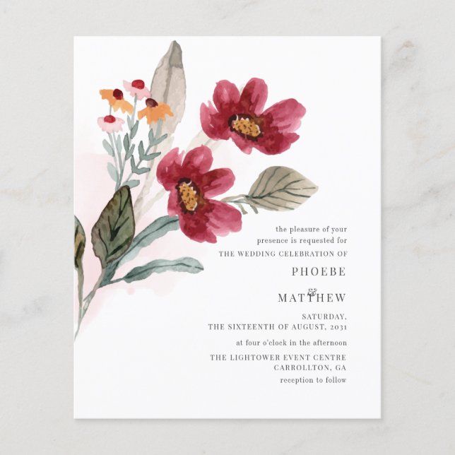 Lámina Invitación a la boda de la floración rusa del pres (Anverso)
