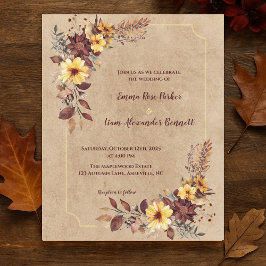 Lámina Invitación a la boda de la floral floral rusa borg