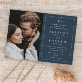 Lámina Invitación a la boda de la foto azul de la Marina 