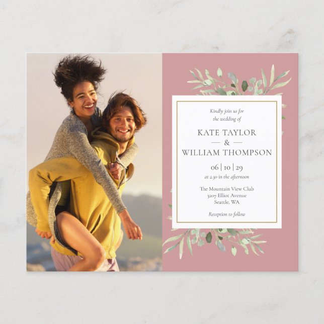 Lámina Invitación a la boda de la foto de la foto del Ros (Anverso)