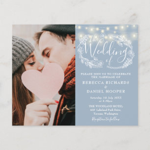 Lámina Invitación a la boda de la foto de las luces azule