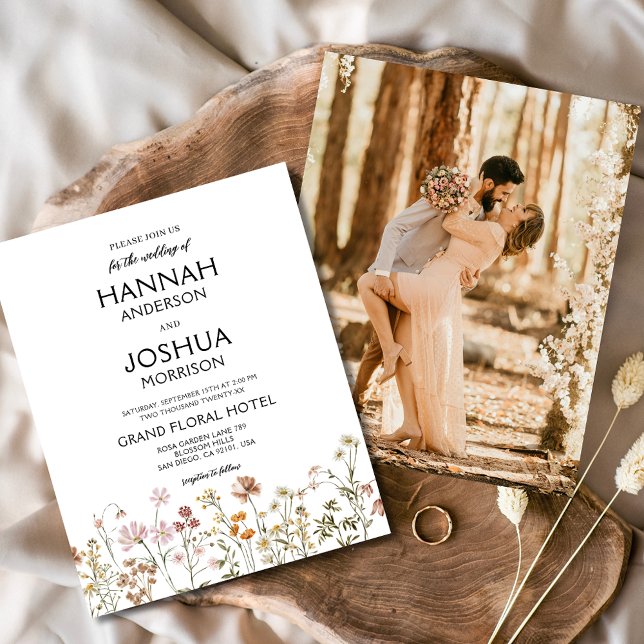 Lámina Invitación a la boda de la foto del Boho Wildflowe (Subido por el creador)