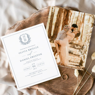 Lámina Invitación a la boda de la foto del Escudo azul tu