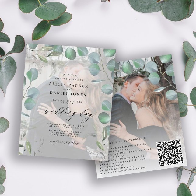 Lámina Invitación a la boda de la foto del eucalipto eleg (Subido por el creador)