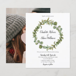 Lámina Invitación a la boda de la foto del follaje verde