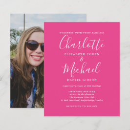 Lámina Invitación a la boda de la foto del guión rosado c