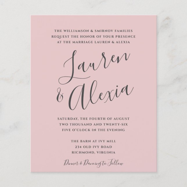 Lámina Invitación a la boda de la foto del presupuesto de (Anverso)