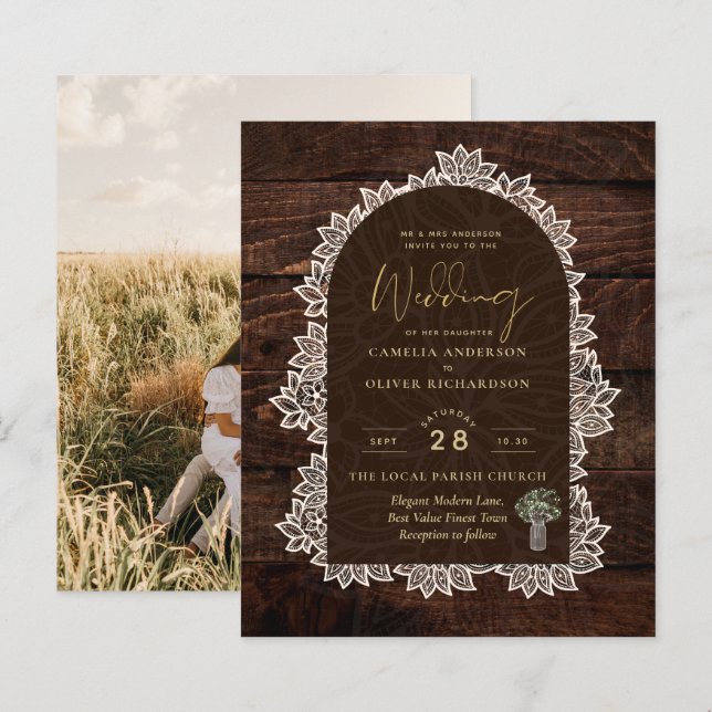 Lámina Invitación a la boda de la foto del presupuesto Ma (Anverso / Reverso)