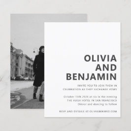 Lámina Invitación a la boda de la foto en negrita blanca 