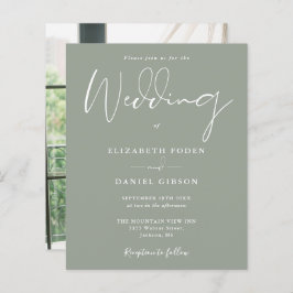 Lámina Invitación a la boda de la foto verde del sabio de