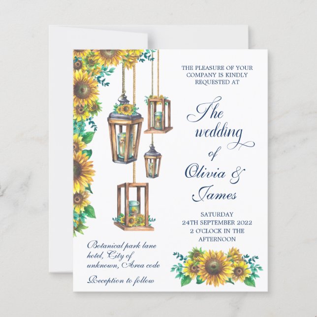Lámina Invitación a la boda de la marina de las linternas (Anverso)