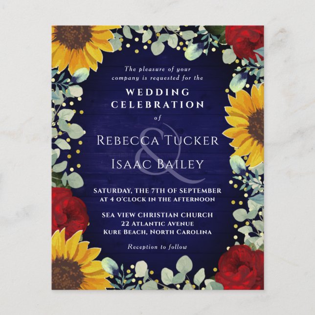 Lámina Invitación a la boda de la Marina de Rosa de giras (Anverso)