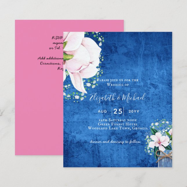 Lámina Invitación a la boda de la Moda de Magnolia Rosa d (Anverso / Reverso)