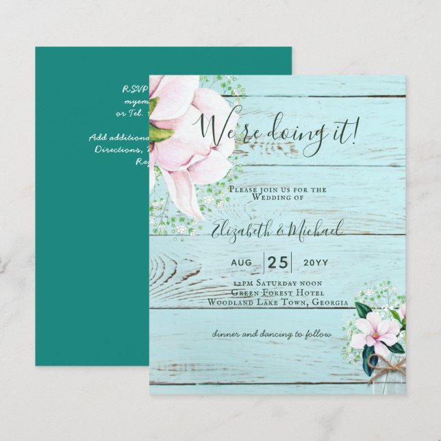 Lámina Invitación a la boda de la Moda de Magnolia Rosa d (Anverso / Reverso)