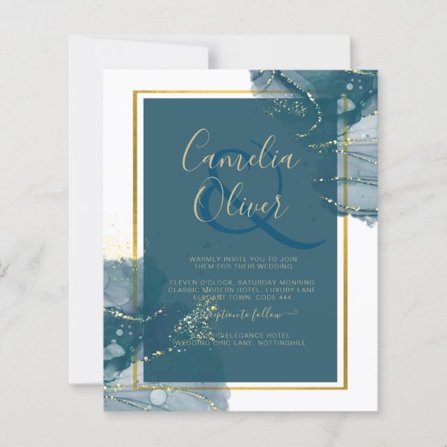 Lámina Invitación a la boda de la Moda INK con alcohol de (Anverso)