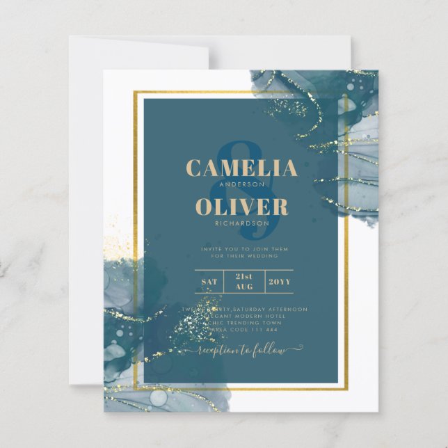Lámina Invitación a la boda de la Moda INK con alcohol de (Anverso)