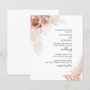 Lámina Invitación a la boda de la Moda Pampas Grass Terra