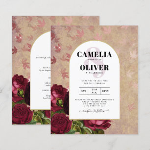 Lámina Invitación a la boda de la moderna vinagre de rosa