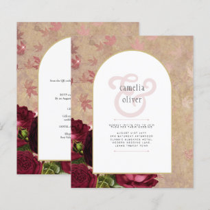 Lámina Invitación a la boda de la moderna vinagre de rosa