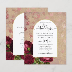 Lámina Invitación a la boda de la moderna vinagre de rosa